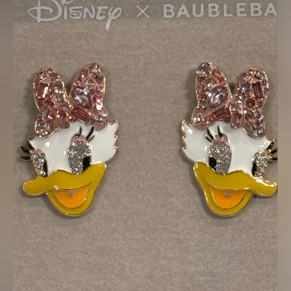 Disney BaubleBar Sparkly Daisy Duck Stud Earrings - Picture 2 of 3